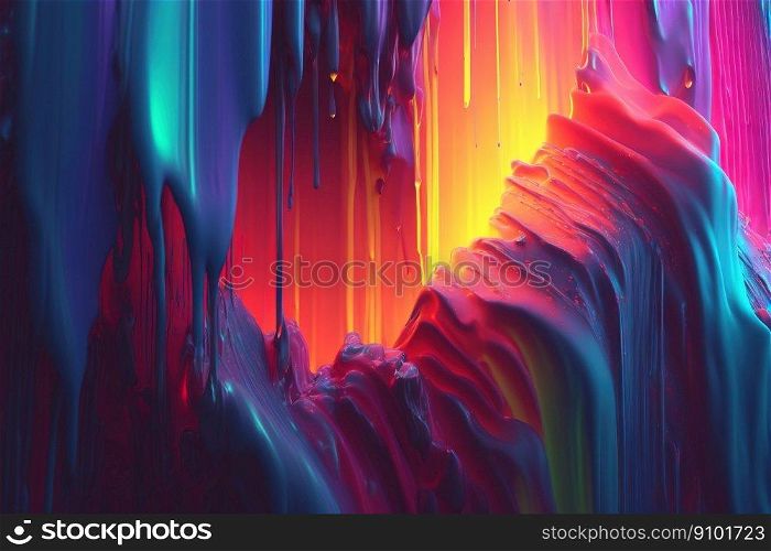 Iridescent paint colorful vivid background. Liquid splashes and drops. Generative AI.. Iridescent paint colorful vivid background. Liquid splashes and drops. Generative AI