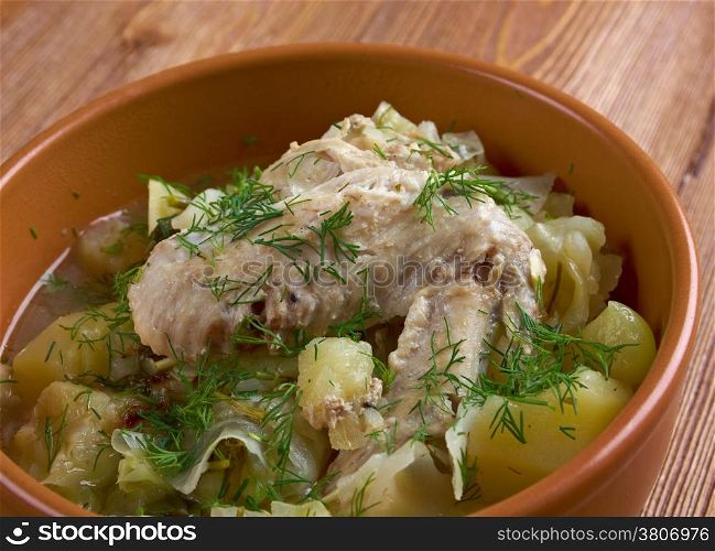 irish chicken stew with cabbage and potatoes