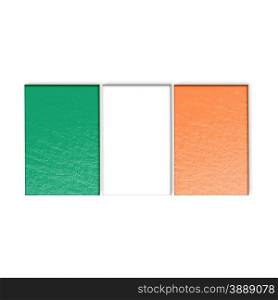 Irish flag isolated on white stylized illustration.