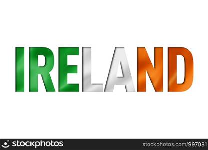 Irish flag text font. ireland symbol background. Irish flag text font