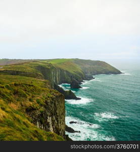 Irish landscape. Coastline atlantic ocean rocky coast scenery. County Cork, Ireland Europe