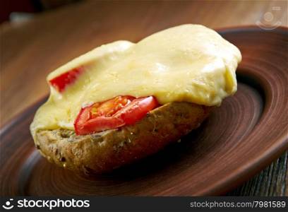 Irish rarebit - dish made with a savoury sauce of melted cheese of toasted bread.British cuisine