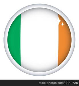 Irish sphere flag button, isolated vector on white