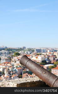 iron cannon weapon protecting the capital of Portugal, Lisbon