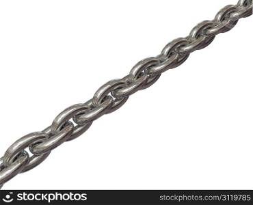 Iron chain over white background. 3d rendered image