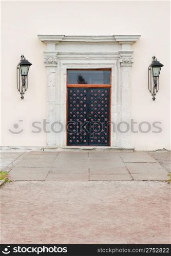 Iron doors, input in a building. Lvov, Ukraine