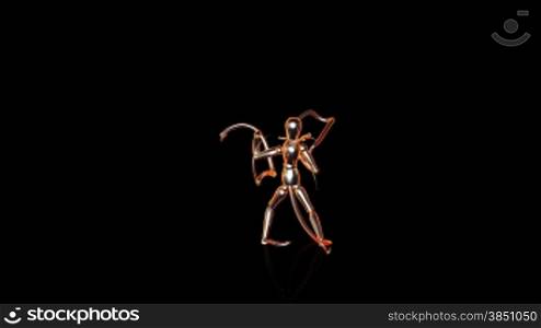 Iron Mannequin Karate with Light strokes,Alpha Channel