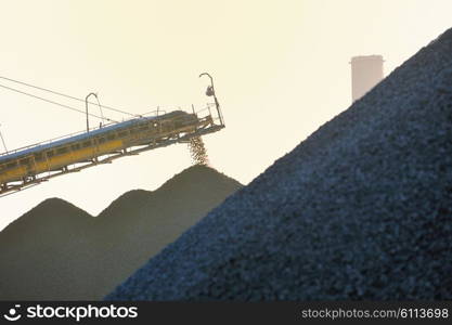 Iron ore and conveyor in steel industry