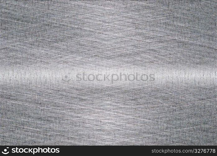 Iron plate full of scratch and light reflection, material background.