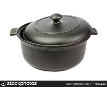 Iron pot isolated on white background