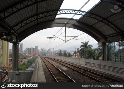 Iron roof on the railway station in Medelyn, Colombia