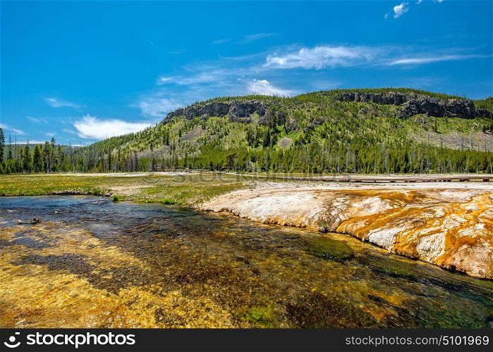 Iron Spring Creek in Yellowstone National Park, Black Sand Basin area, Wyoming, USA