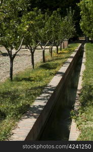 Irrigation canal into the garden