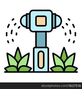 Irrigation sprinkler icon. Outline irrigation sprinkler vector icon color flat isolated. Irrigation sprinkler icon color outline vector