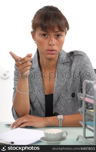 Irritated businesswoman