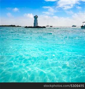 Isla Mujeres lighthouse El Farito a snorkel point in Riviera Maya of Mexico