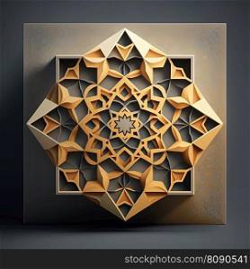 Islamic geometric pattern with triangles and sharp angles. AI. Islamic geometric pattern in traditional ornamental style. AI