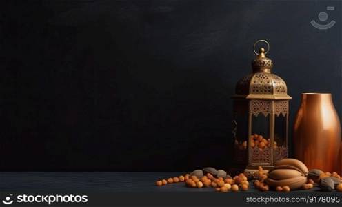Islamic holiday background. Illustration Generative AI 