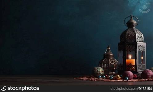 Islamic holiday background. Illustration Generative AI
