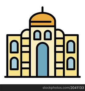 Islamic temple icon. Outline Islamic temple vector icon color flat isolated. Islamic temple icon color outline vector