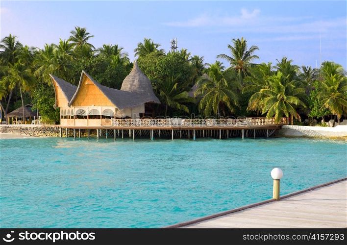 Island in ocean, Maldives.