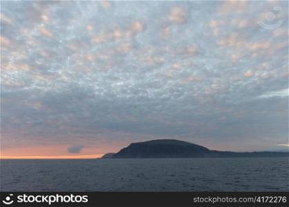 Island in the Pacific Ocean at sunset, Isabela Island, Galapagos Islands, Ecuador
