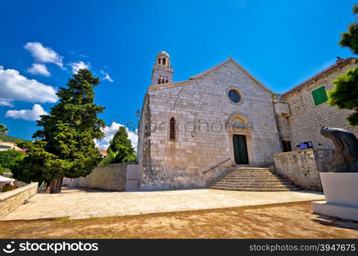 Island of Hvar historic stone church, Dalmatia, Croatia