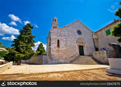 Island of Hvar historic stone church, Dalmatia, Croatia