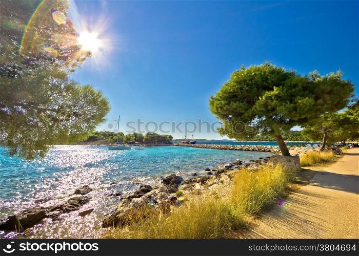 Island of Murter famous beach, Dalmatia region, Croatia