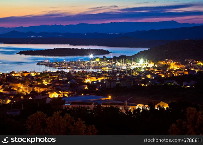 Island of Murter sailing destination archipelago sunset view, Dalmatia, Croatia