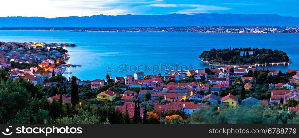 Island of Ugljan evening coast panorama, Dalmatia, Croatia
