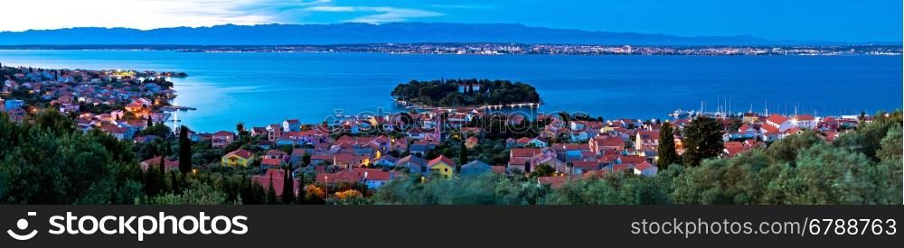 Island of Ugljan evening panorama, Dalmatia, Croatia