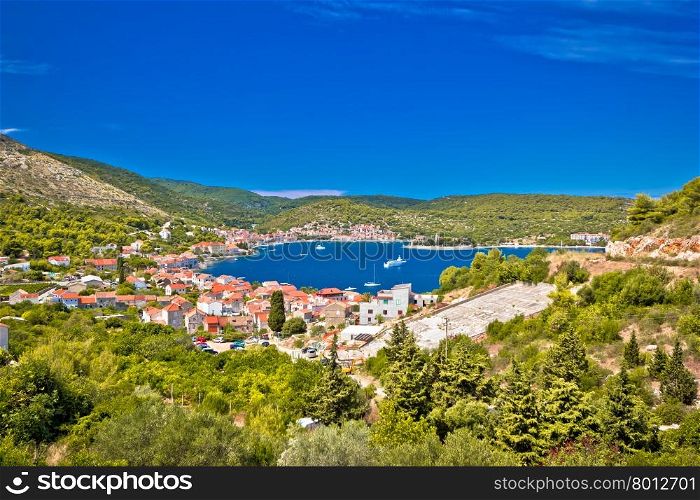 Island of Vis bay scenic view, Dalmatia, Croatia