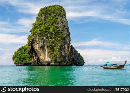island with boat at Krabi, Thailand