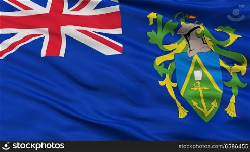 Islands City Flag, Country Pitcairn, Closeup View. Islands City Flag, Pitcairn, Closeup View
