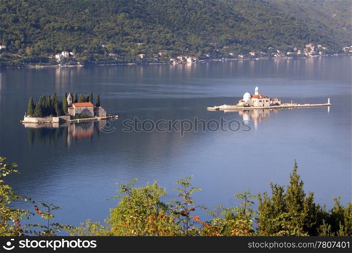 Islands in Boka Kotorska, Montenegro