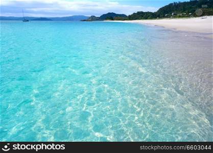 Islas Cies islands Rodas beach turquoise near Vigo of Galicia Spain