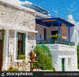 isle of greece antorini europe old house and white color