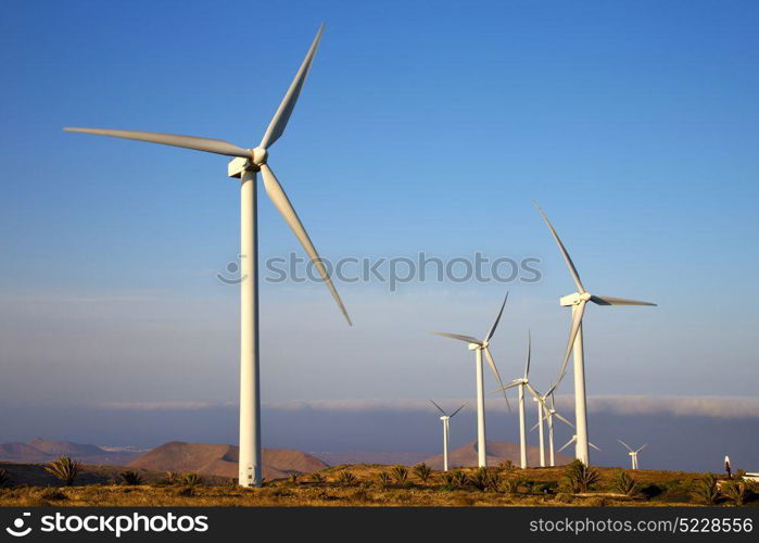 isle of lanzarote spain africa wind turbines and the sky