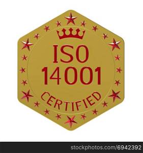 ISO 14001 standard, environmental management system, 3D render, isolated on white