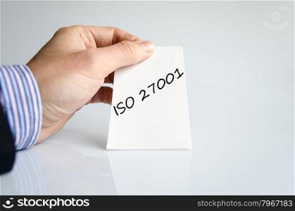 Iso 27001 text concept isolated over white background