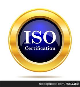 ISO certification icon. Internet button on white background.