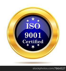 ISO9001 icon. Internet button on white background.