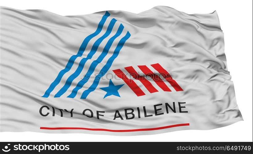 Isolated Abilene Flag, City of Texas State, Waving on White Background, High Resolution
