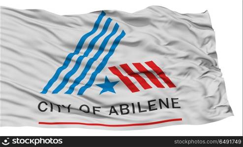 Isolated Abilene Flag, City of Texas State, Waving on White Background, High Resolution