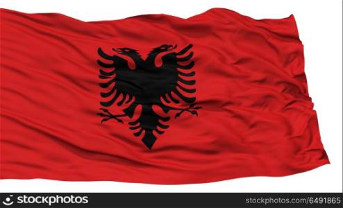Isolated Albania Flag, Waving on White Background, High Resolution