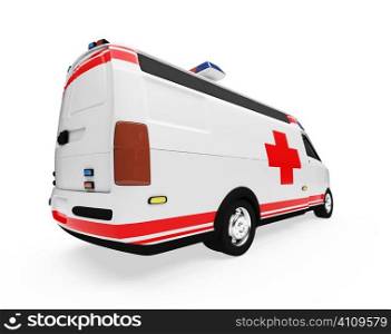 Isolated ambulance truck over white background