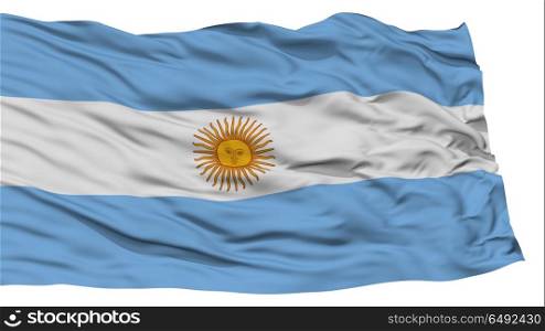 Isolated Argentina Flag, Waving on White Background, High Resolution