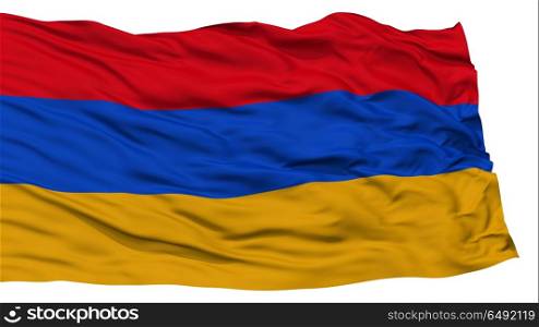 Isolated Armenia Flag, Waving on White Background, High Resolution