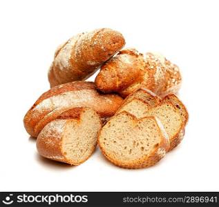 Isolated assorted breads